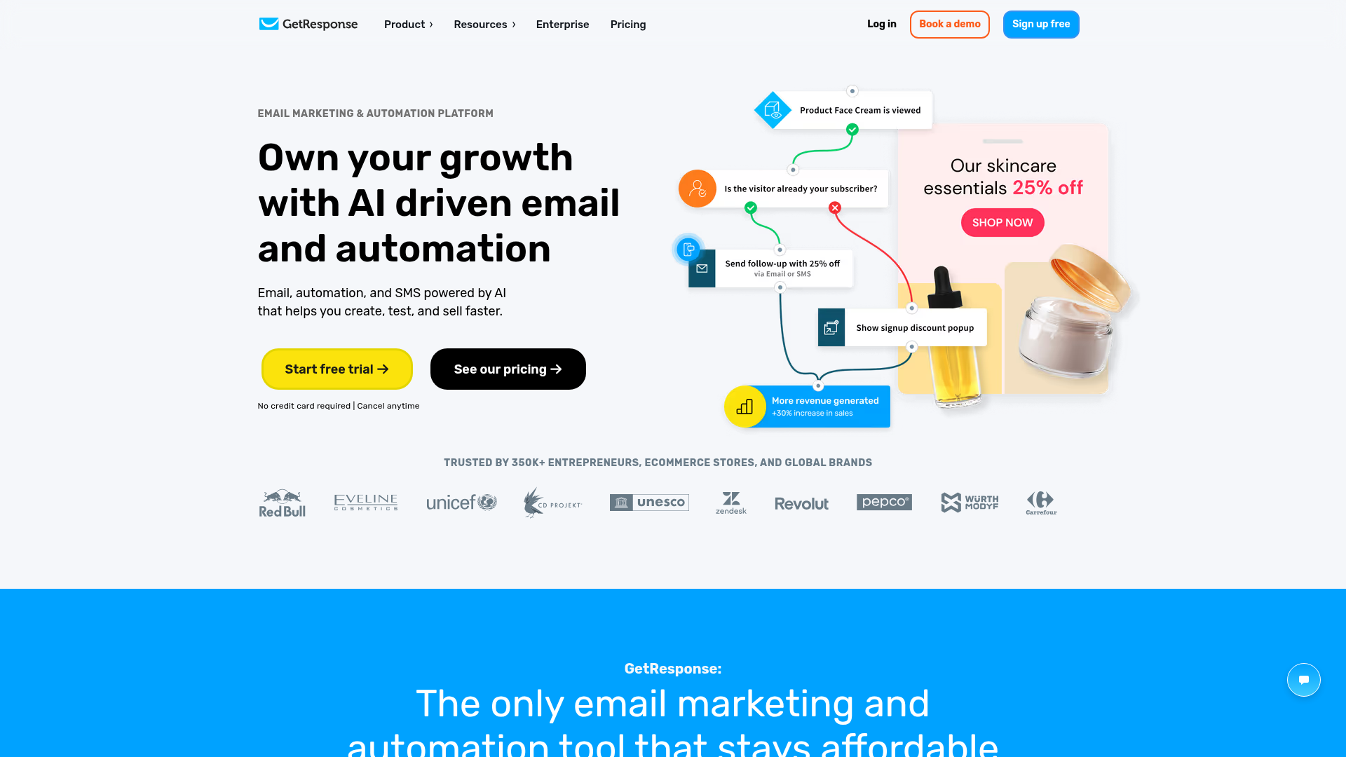 GetResponse email marketing platform website